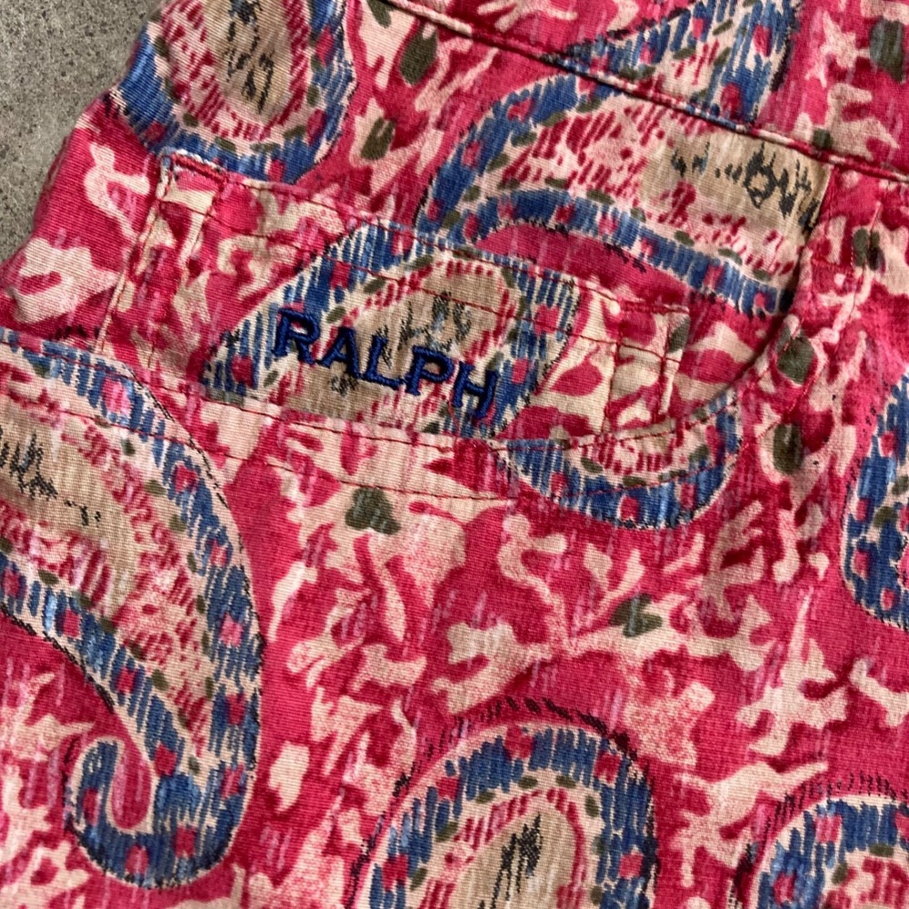 Ralph Lauren Capri Pants Womens 6 Pink Paisley Ankle Crop Boho Slim - Picture 3 of 10